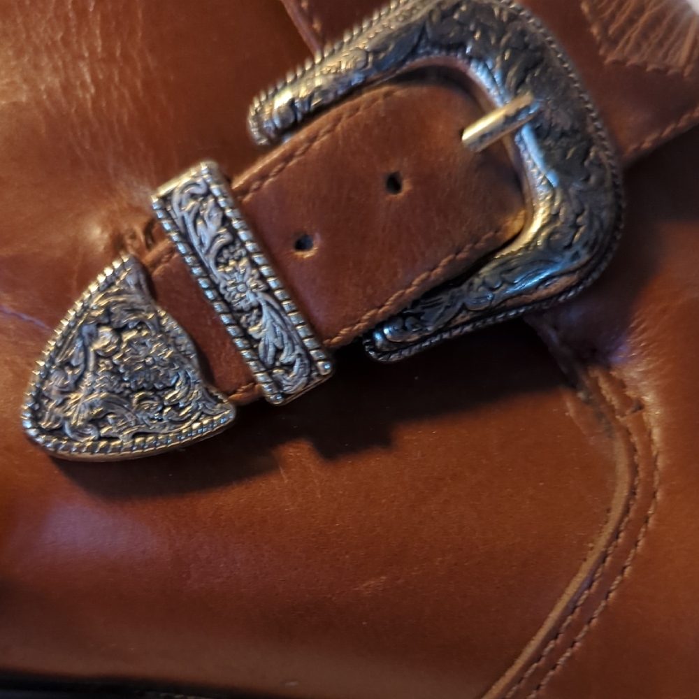 Ariat Brown Leather Ankle Booties with Decorative Buckle 7.5 8 US - Picture 4 of 8